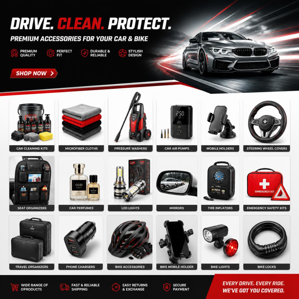 Premium automotive accessories for cars and bikes at Real Benz Content.