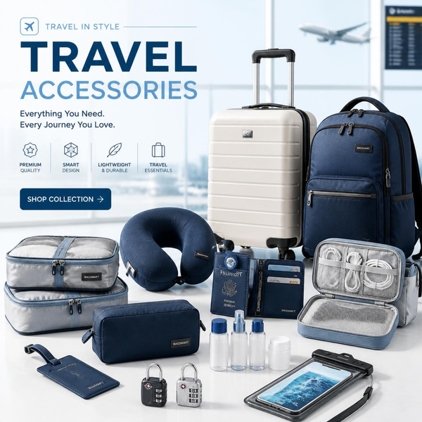 Travel accessories including luggage organizers and travel essentials.