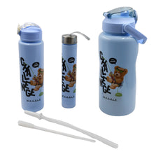 Plastic Water Bottle Set – BPA-Free, Leak-Proof, Cartoon Design for Kids & Gym (3 Pc Set)