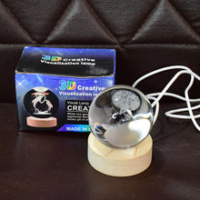 Crystal Ball Night Light Glass Ball Night Lamp with Wood Base