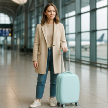 17849 Suitcase For Kids, Girls Green Small Cabin Hard Cover Holiday Carry On Trolley with Extendable Handle, Children's Luggage, Trolley Rolling Luggage for Toddlers Men Woman (Mix Color)