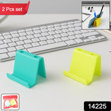 Multifunctional Plastic Mobile Phone Stand  Pen Holder (2 Pc  Mix Color)