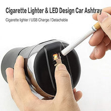 Premium Quality LED Illuminated Car Ashtray with Lid and Detachable Holder (1 Pc)