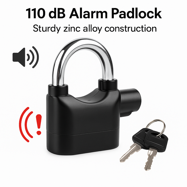 Smart Motion Alarm Padlock – 110 dB Anti-Theft Security Lock