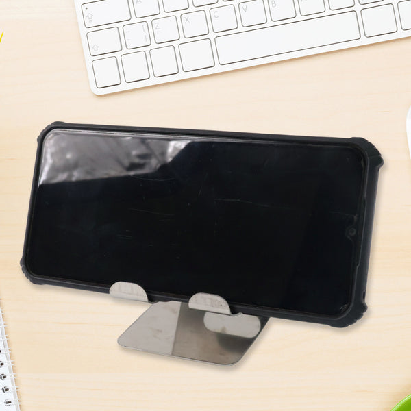 Stainless Steel Universal Mobile  Tablet Stand Holder - (1 Pc)