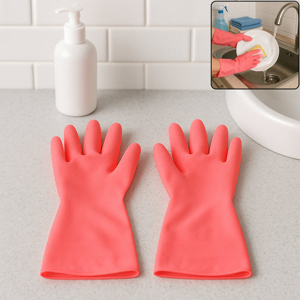 Reusable Waterproof Household Cleaning Gloves (45gm  1 Pair)