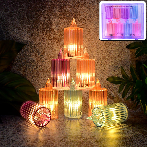 Decorative Flameless Electronic LED Candle Light Set (8 Pc ...