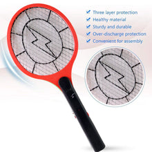 Red Rechargeable Electric Mosquito Killer Racket With Cable