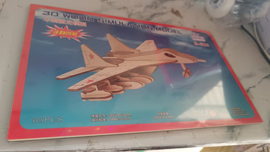 3D Wooden Fighter Jet Puzzle DIY Assembly Kit